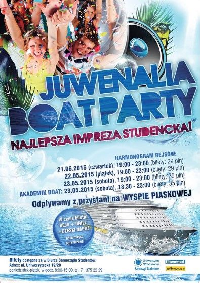 JUWENALIA Boat Party - plakat